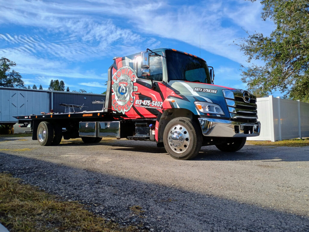 Truck vehicle with printed logo