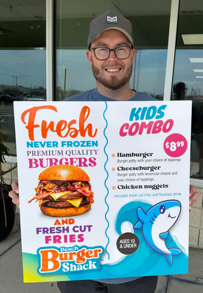 Beach Burger Shack printed signage